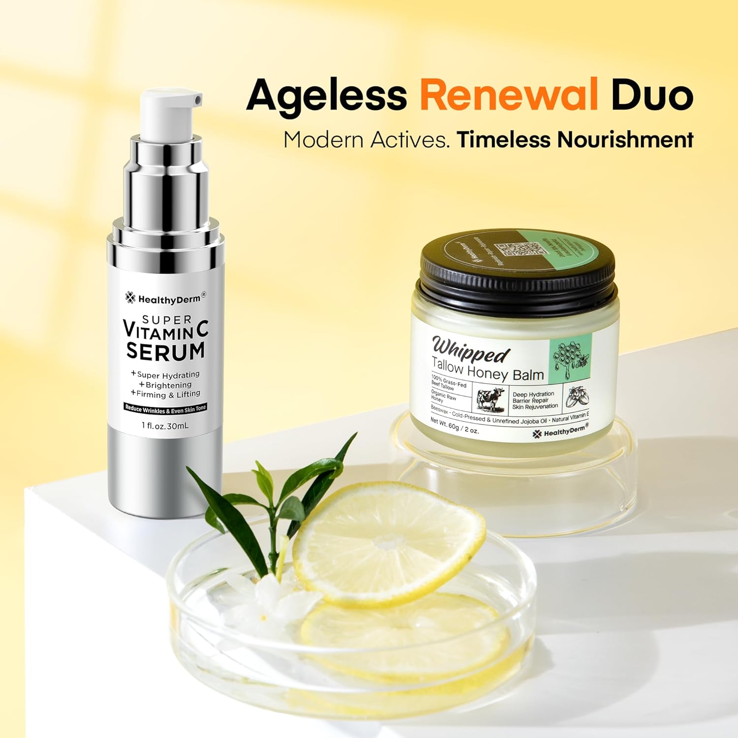 Vitamin C Serum and Tallow Balm Set