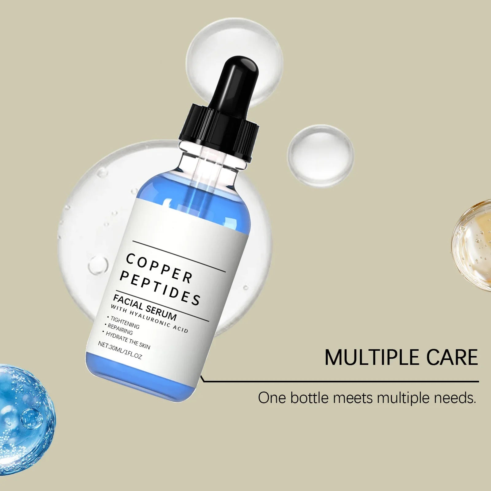 GHK-Cu and Hyaluronic Acid Anti-Aging Facial Serum